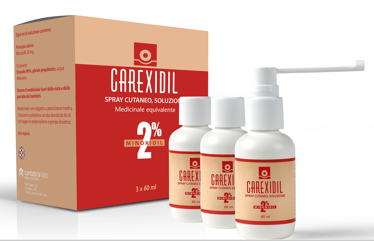CAREXIDIL*3FL SOLUZ CUT 60ML2% - Farmastop