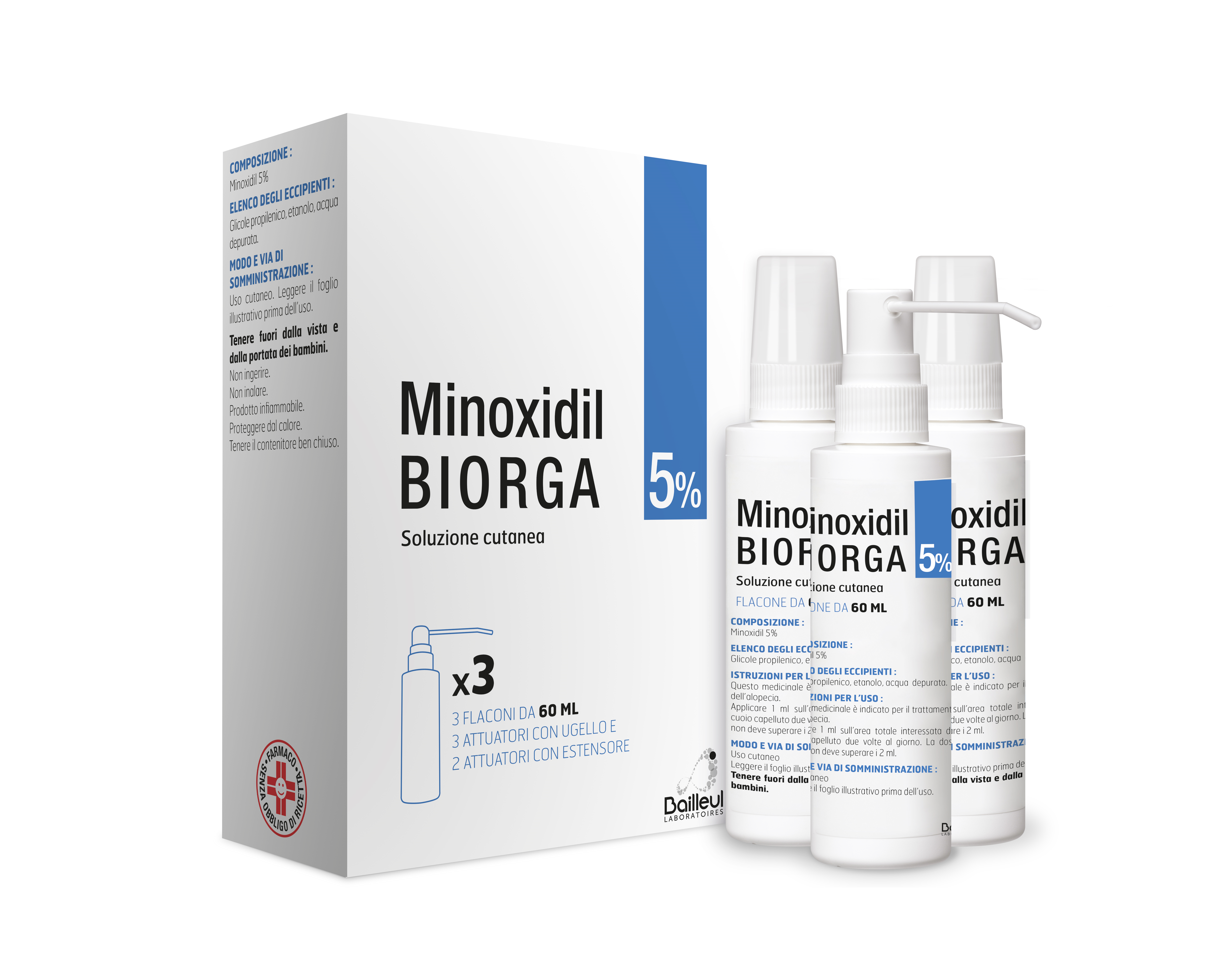 MINOXIDIL BIORGA*SOL CUT 3FL5% - Farmastop