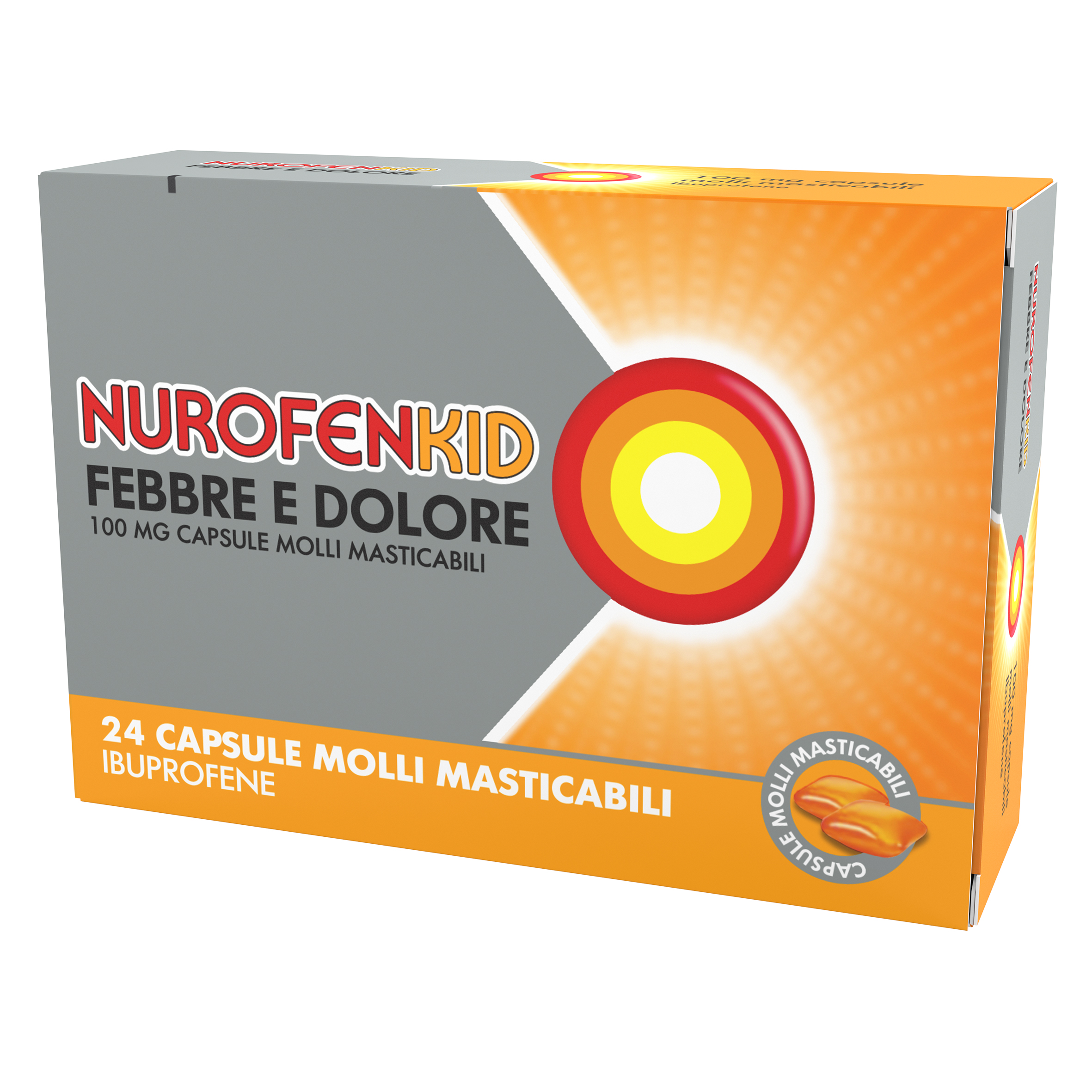 NUROFENKID FEBBRE D*24CPS100MG - Farmastop