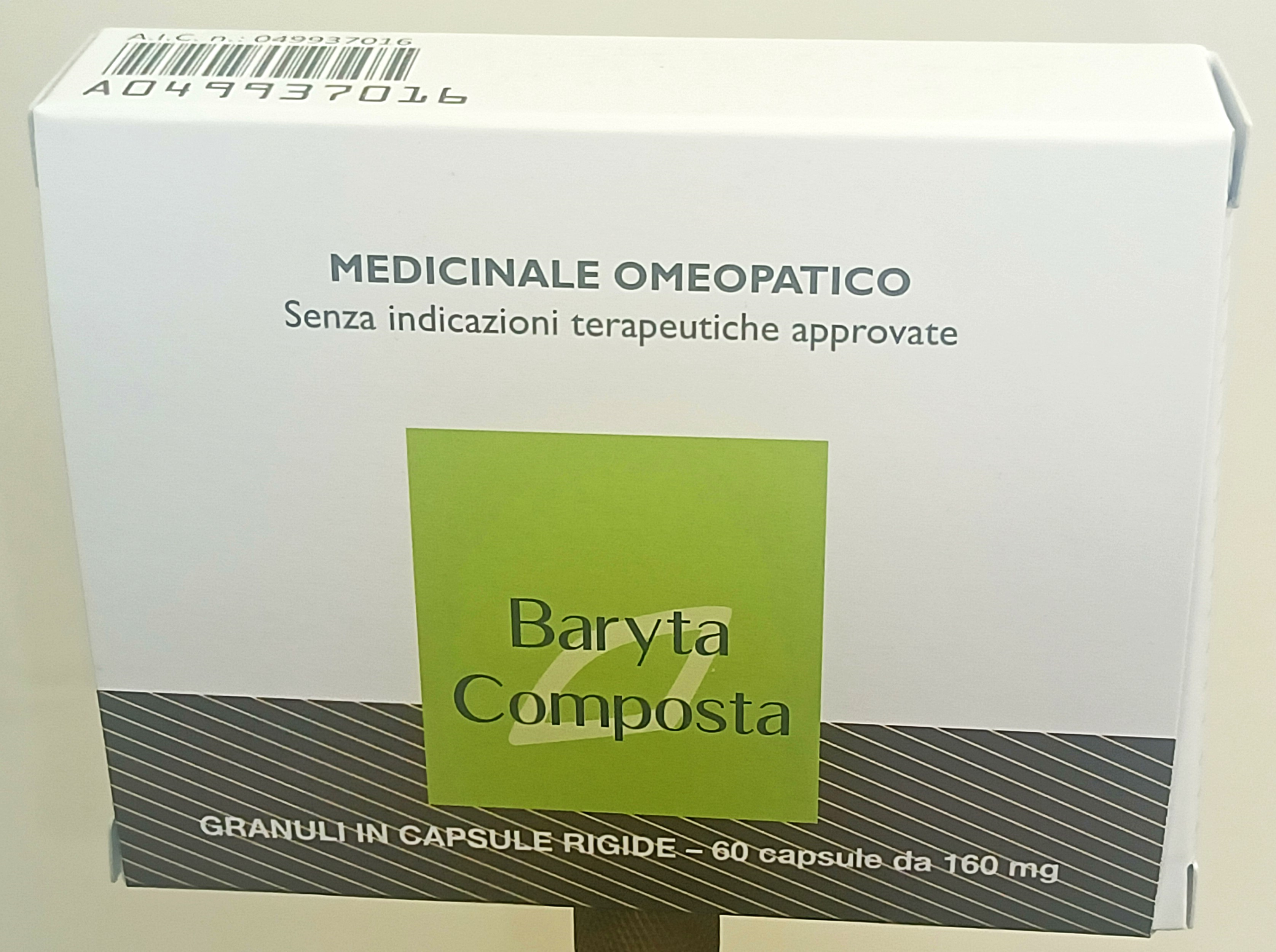 BARYTA COMPOSTA*60CPS 160MG - Farmastop