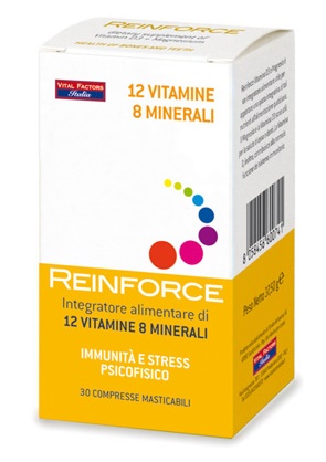 REINFORCE 12 VITAMINE + 8 MINERALI 30 COMPRESSE MASTICABILI - Farmastop