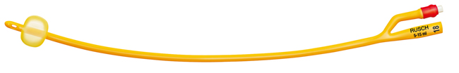 CATETERE FOLEY A MEDIA PERMANENZA  RUSCH GOLD PLUS A 2 VIE IN SILKOLATEX LATTICE-SILICONE PER ADULTO CH18 LUNGHEZZA 40 CM PUNTA CILINDRICA A 2 FORI PALLONCINO 30-50 ML 1 PEZZO - Farmastop