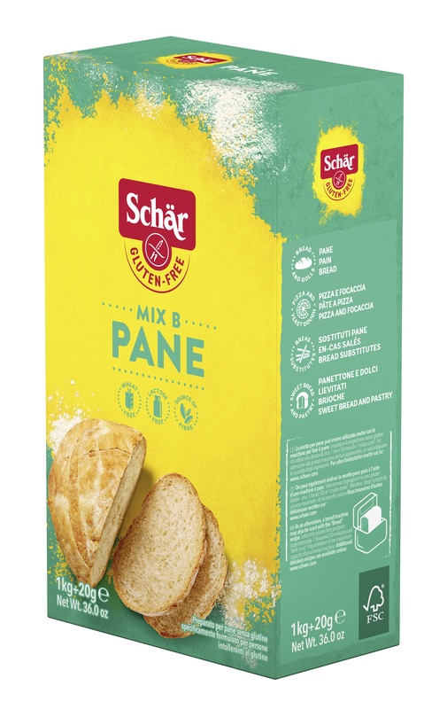 SCHAR MIX B PREPARATO PANE SENZA LATTOSIO 1 KG + 20 G - Farmastop