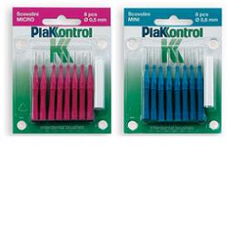 PLAKKONTROL SCOVOLINO MINI 0,6 MM 8 PEZZI + MANICO - Farmastop