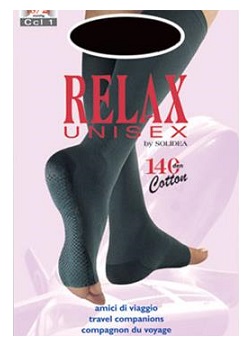 RELAX UNISEX 140 GAMBALETTO COTTON PUNTA APERTA NERO 4 XL - Farmastop