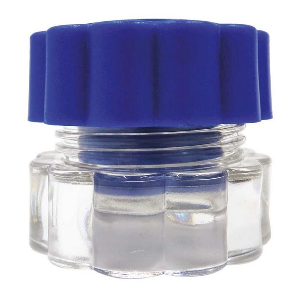 FRANTUMAPILLOLE IN ABS A 2 SCOMPARTI BASE TRASPARENTE COPERCHIO BLU DIMENSIONI 5,4X3,3X4,7 CM - Farmastop