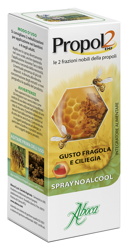 PROPOL2 EMF SPRAY NO ALCOOL FRAGOLA E CILIEGIA 30 ML - Farmastop