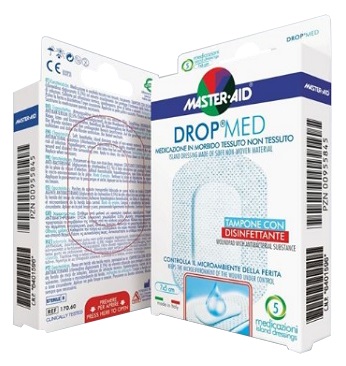 MEDICAZIONE ADESIVA MASTER-AID DROP MED 14X14 5 PEZZI - Farmastop