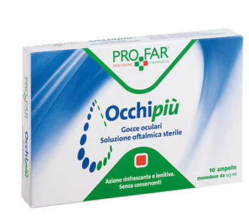 OCCHIPIU' GOCCE OCULARI RINFRESCANTI 10 FL DA 0,5 ML PROFAR - Farmastop