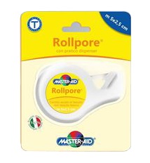 CEROTTO IN ROCCHETTO MASTER-AID ROLLPORE TESSUTO NON TESSUTO CON DISPENSER 2,5CM X 5 M - Farmastop