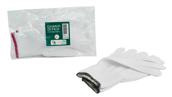 GUANTO DI FILO COTONE 100% BIANCO PER ALLERGIE DERMATOLOGICHE 7 1 PAIO - Farmastop