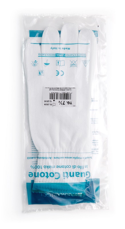 GUANTO  IN FILO DI COTONE FELPATO MISURA 7,5 - Farmastop