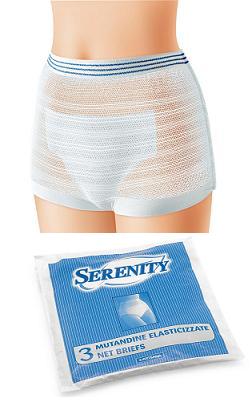 MUTANDINA ELASTICA RETTANGOLARE A RETE SERENITY M 3 PEZZI - Farmastop