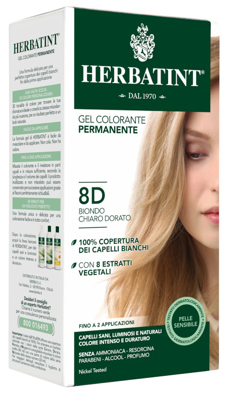 HERBATINT 8D BIONDO CHIARO DORATO 150 ML - Farmastop