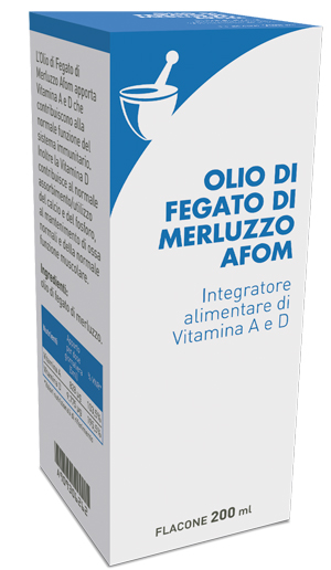 OLIO DI FEGATO DI MERLUZZO AFOM 200 ML - Farmastop