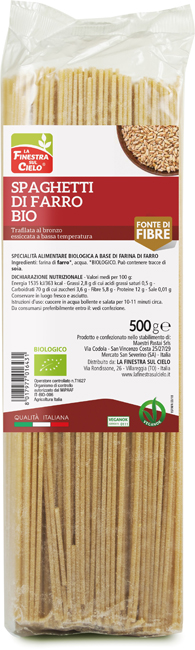 SPAGHETTI DI FARRO BIO 500 G - Farmastop