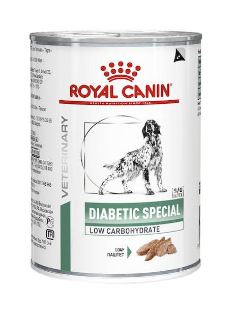 VETERINARY HEALTH NUTRITION WET DOG DIABETIC SPECIAL LOW CARBOHYDRATE 410 G - Farmastop