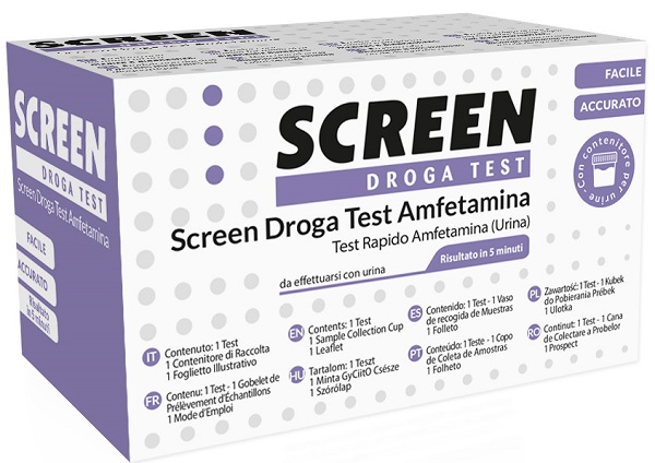 SCREEN DROGA TEST AMFETAMINA TEST ANTIDROGA CON CONTENITORE URINA - Farmastop