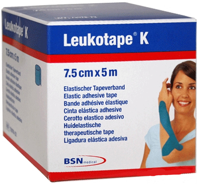 BENDA ADESIVA LEUKOTAPE K PER TAPING FISIOTERAPICO LARGHEZZA 7,5 CM LUNGHEZZA 5 M COLOR ROSSO IN ROTOLO - Farmastop