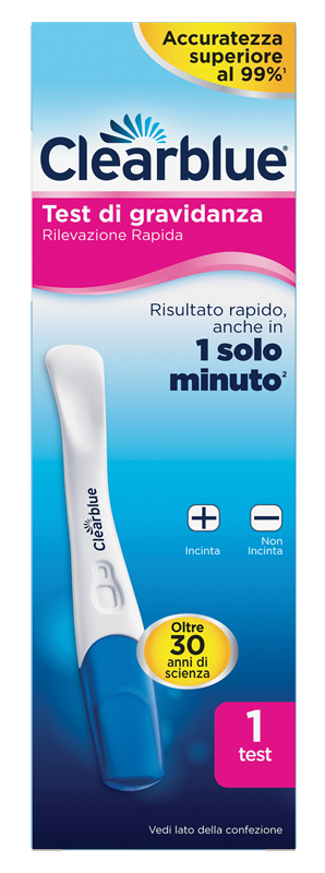 TEST DI GRAVIDANZA CLEARBLUE RILEVAZIONE RAPIDA 1 PEZZO - Farmastop