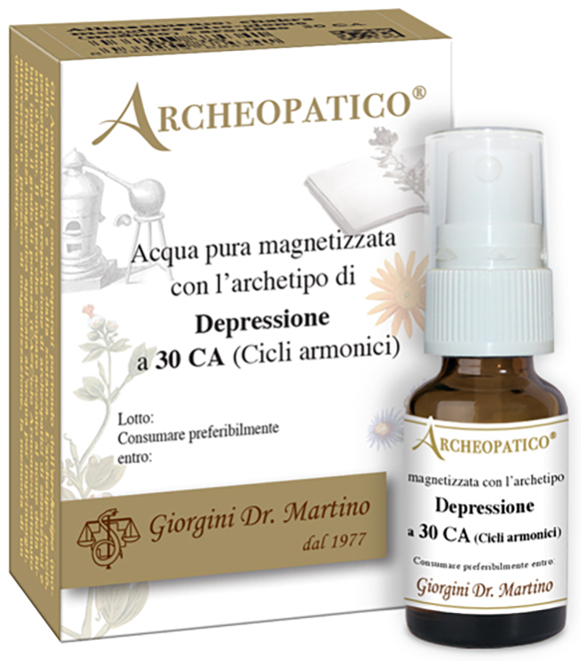 ARCHEOPATICO ACQUA PURA MAGNETIZZATA CON ARCHETIPO DEPRESSIONE A 30 CICLI ARMONICI 10 ML - Farmastop