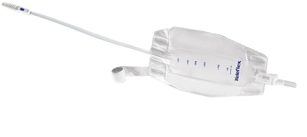 SACCA RACCOGLI URINA DA GAMBA PER INCONTINENZA 3 CAMERE COMFORT 500 ML A BASSO PROFILO IN PVC LATO RIVESTITO TNT CON TUBO DIRITTO 45 CM SENZA PUNTO DI PRELIEVO VARIABILE 8 PEZZI - Farmastop