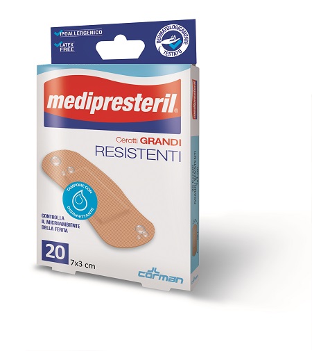 CEROTTO MEDIPRESTERIL RESISTENTI GRANDI 7X3CM 20 PEZZI - Farmastop