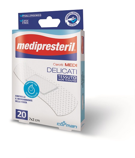 CEROTTO MEDIPRESTERIL DELICATI MISURA 7X2CM 20 PEZZI - Farmastop