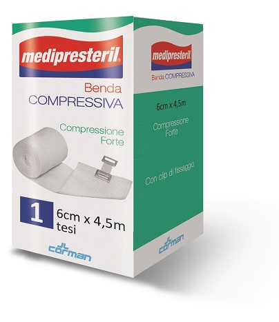 BENDA ELASTICA MEDIPRESTERIL COMPRESSIONE FORTE 6X450CM - Farmastop