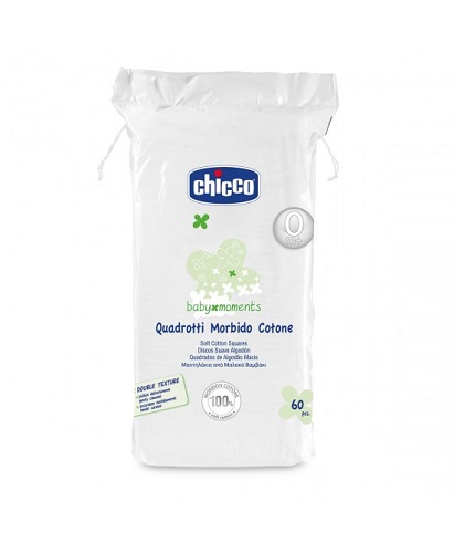 CHICCO BABY MOMENTS QUADROTTI MORBIDO COTONE 60 PEZZI - Farmastop