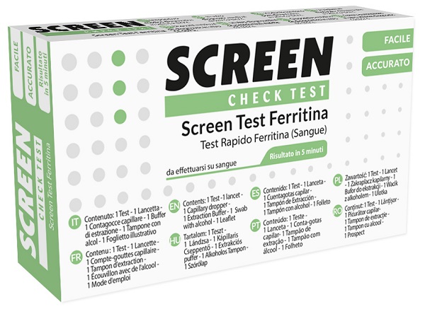 TEST RAPIDO PER L'INDIVIDUAZIONE DI FERRITINA NEL SANGUE PER L'ANEMIA DA CARENZA DI FERRO SCREEN CHECK TEST ANEMIA/FERRITINA - Farmastop