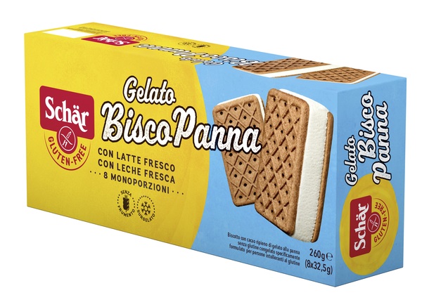SCHAR SURGELATI GELATO BISCO PANNA CON LATTE FRESCO 8 PEZZI DA 32,5 G - Farmastop