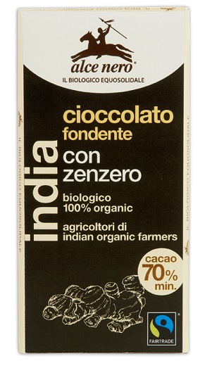 TAVOLETTA DI CIOCCOLATO FONDENTE BIO CON ZENZERO DELL'ECUADOR FAIRTRADE 50 G - Farmastop