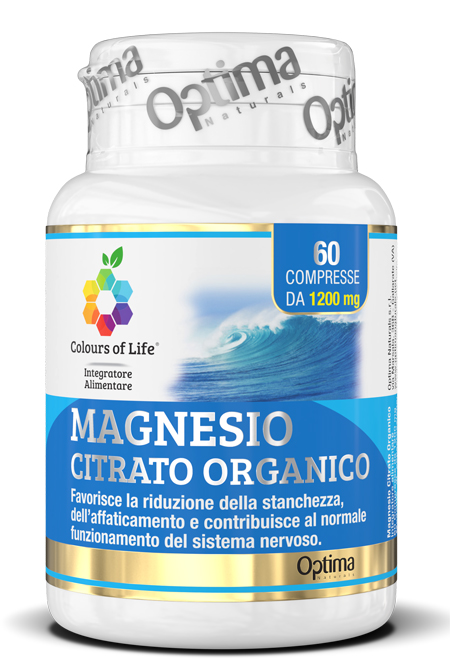 COLOURS OF LIFE MAGNESIO CITRATO ORGANICO 60 COMPRESSE 1200  MG - Farmastop