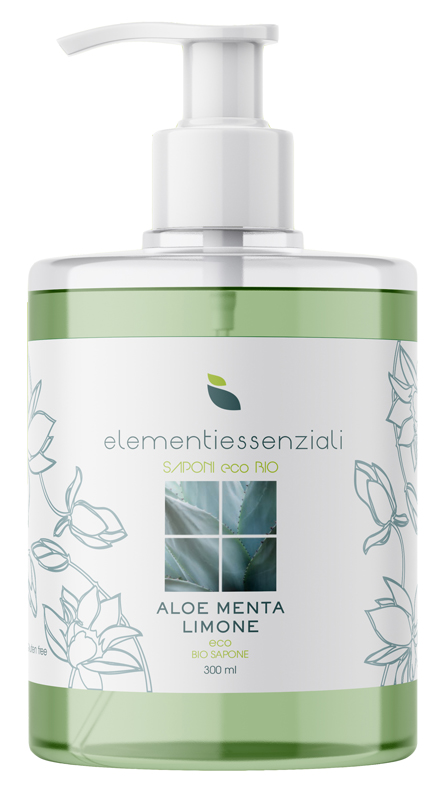 ELEMENTIESSENZIALI SAPONE ECO BIO ALOE MENTA LIMONE 300ML - Farmastop