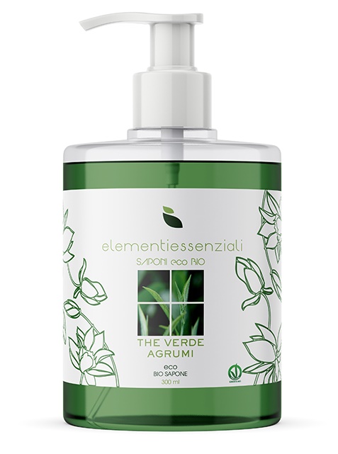 ELEMENTIESSENZIALI SAPONE ECO BIO THE VERDE AGRUMI 300ML - Farmastop