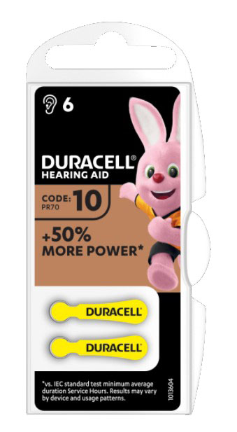 DURACELL ACTIVAIR HEARING AID EASY TAB 10 GIALLO BATTERIA PER APPARECCHIO ACUSTICO 6 PEZZI - Farmastop
