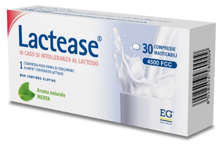 LACTEASE 4500 FCC AROMA MENTA 30 COMPRESSE MASTICABILI - Farmastop