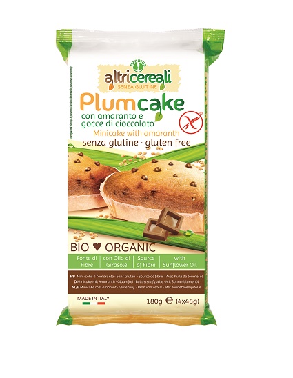ALTRICEREALI PLUMCAKE DI AMARANTO CON GOCCE DI CIOCCOLATO 4 X 45 G - Farmastop