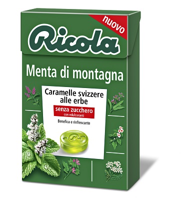 RICOLA MENTA DI MONTAGNA SENZA ZUCCHERO 50 G - Farmastop