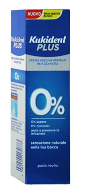 KUKIDENT PLUS 0% CREMA ADESIVA PER PROTESI DENTARIE 40 G - Farmastop