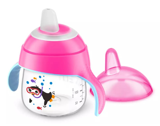 AVENT TAZZA CON BECCUCCIO DECORATA AZZURRO 200 ML - Farmastop