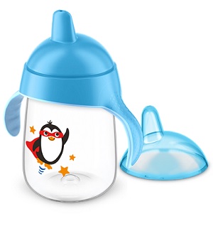 AVENT TAZZA CON BECCUCCIO DECORATA AZZURRO 340 ML - Farmastop