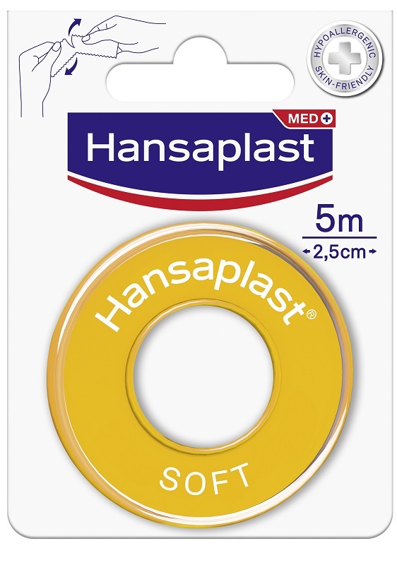 CEROTTO MEDICATO IN ROCCHETTO HANSAPLAST SOFT 2,5X500 CM 1 PEZZO - Farmastop