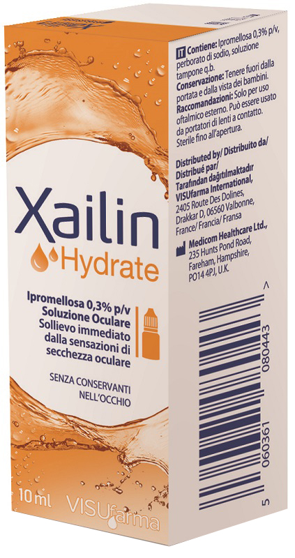 XAILIN HYDRATE GOCCE OCULARI IPROMELLOSA 0,3% FLACONE MULTIDOSE 10 ML - Farmastop