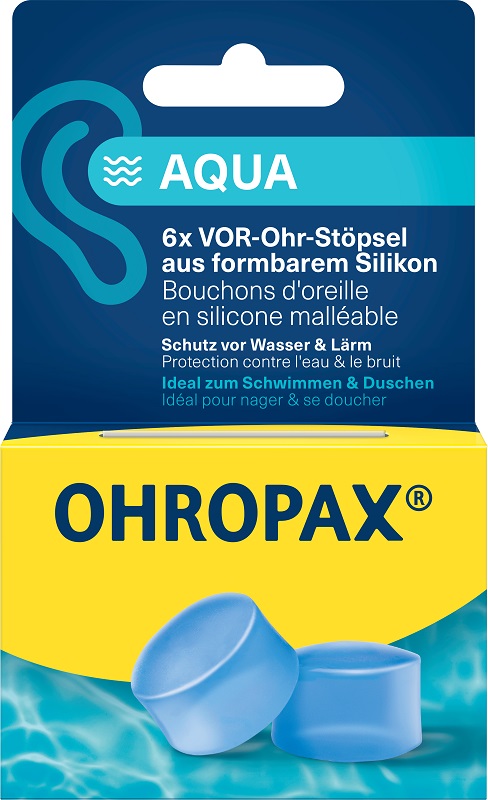 TAPPO AURICOLARE SILICONE AQUA OHROPAX 6 PEZZI - Farmastop