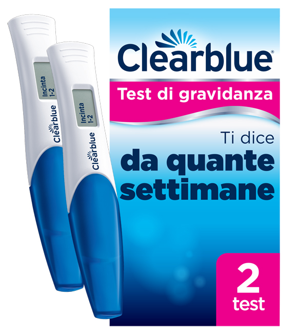 TEST DI GRAVIDANZA CLEARBLUE CON INDICATORE DELLE SETTIMANE 2 PEZZI - Farmastop