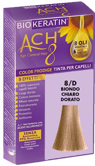 BIOKERATIN ACH8 COLOR PRODIGE 8/D BIONDO CHIARO DORATO - Farmastop