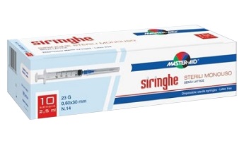 SIRINGA PER VENIPUNTURA MASTER-AID 2,5 ML 10 GAUGE 23 PEZZI - Farmastop