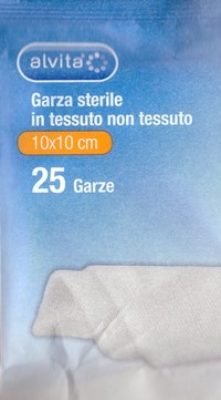 ALVITA GARZA STERILE IN TESSUTO NON TESSUTO 10X10CM 25 PEZZI - Farmastop